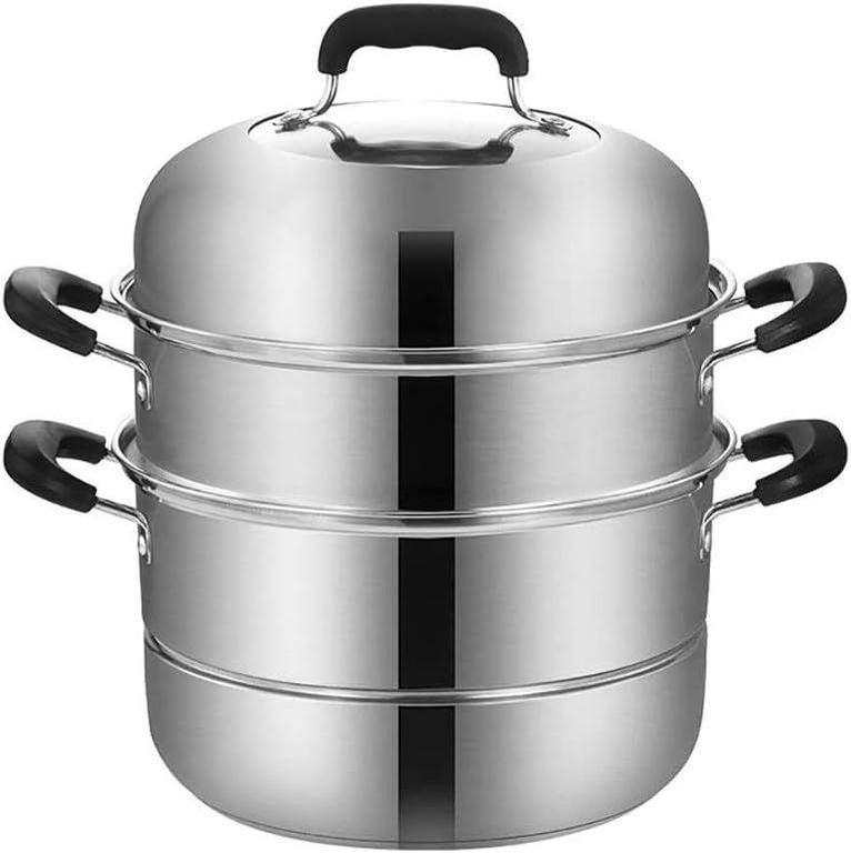 Vaporera profesional con dos asas de acero inoxidable