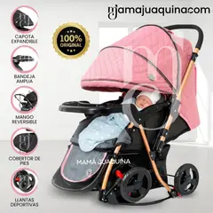 BABY HAPPY - Coche Cuna Mecedora de Lujo «GRAND ROYCE» Pink