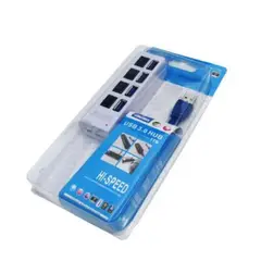 GENERICO - Hub 4 Puertos Independientes 3.0 USB Boton Encendido Puerto blanco