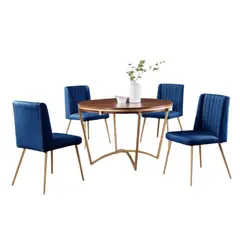 CENTRAL DECCO - COMEDOR 4 SILLAS CHICAGO AZUL