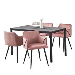 CENTRAL DECCO - COMEDOR 4 SILLAS IZMAR ROSADO