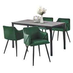 CENTRAL DECCO - COMEDOR 4 SILLAS IZMAR VERDE OSCURO