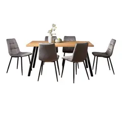 CENTRAL DECCO - COMEDOR 6 SILLAS BRAULT GRIS CLARO