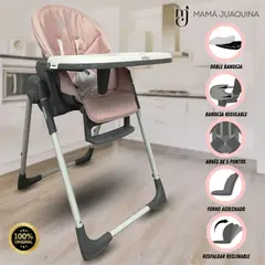 EVEZO - Silla de Comer Graduable «TATI» Pink