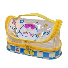 GENERICO - CARTUCHERA NECESER DOBLE COMPARTIMENTO KAWAI AMARILLO