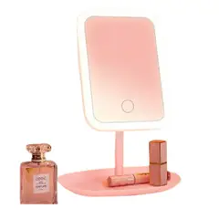 GENERICO - Espejo Led con Luz Regulable - Color Rosado