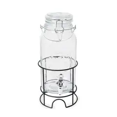 ICHIMATSU - Dispensador De Vidrio 3.8 L T/ Hermet. Con Rack Base Tapa Transp.