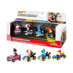 HOT WHEELS - MARIO KART PACK 4 VEHICULOS MODELO D