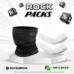 ROCKBROS - PROMO PACK BANDANA NEGRO Y MANGA BLANCO