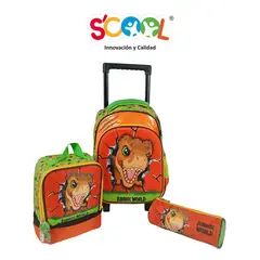 SCOOL - SET MOCHIRUEDAS KIDS MAGIC JURASSIC WORLD