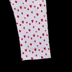RED CARROT - Pantalon niña algodon blanco con corazones