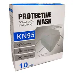 GENERICO - MASCARILLA KN95 CERTIFICADA DE 5 CAPAS - PACK X10UNID EN CAJA - PARA ADULTO