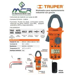 TRUPER - Pinza amperimetrica con estuche de 60A A 1000A CA