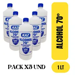 ANTIBAC - ALCOHOL 70° ETÍLICO X5 UND 70° KAZ 1 LITRO