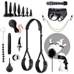 GENERICO - Set bondage bdsm de 20 piezas - Negro