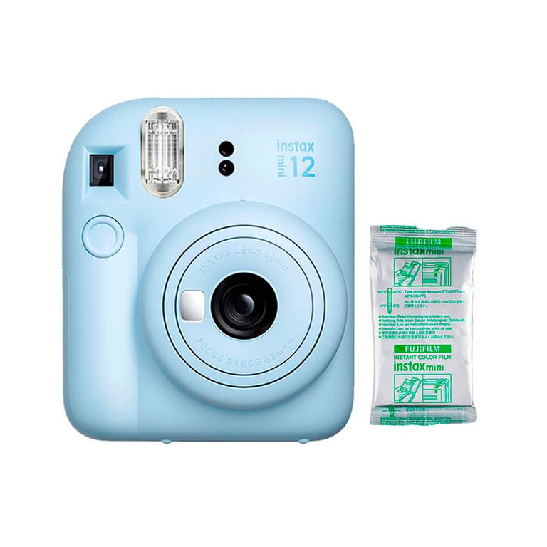Camara Instax Mini 12 Azul Cielo + Pelicula x 10
