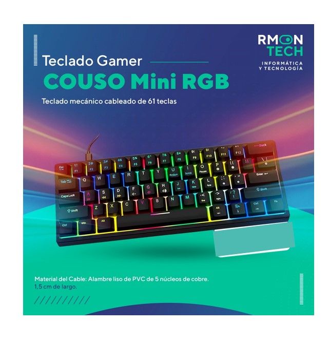 MINI TECLADO MECANICO CON LUZ RGB RETROILUMINADO