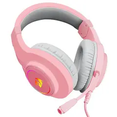 REDRAGON - AUDIFONO GAMER CON MICROFONO HYLAS COLOR ROSA H260P-RGB