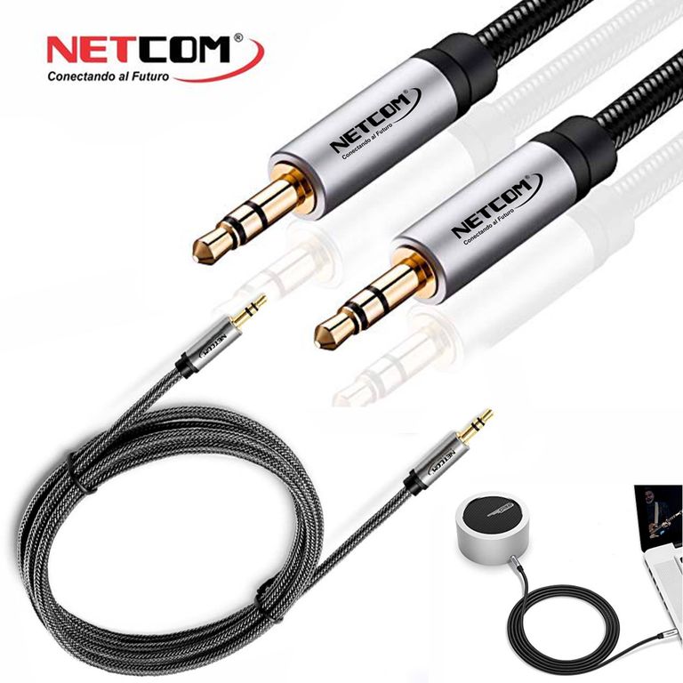 Cable de Audio Plug a Plug 3.5mm TRS de 5 Metros