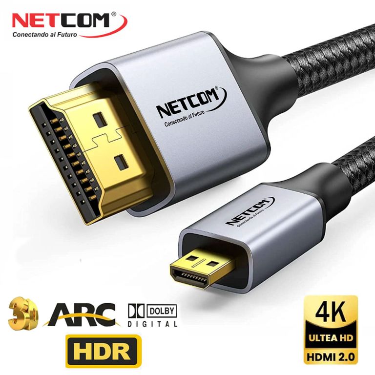 Cable Micro Hdmi a Hdmi 3 Metros 2.0 4K 60 Hz ULTRA HD eARC