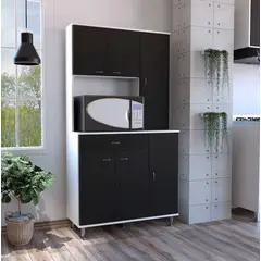 DECOHOME - Estante Alhambra - Blanco y Wengue