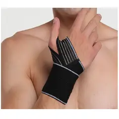 GENERICO - Muñequera con protector del Pulgar agarre profesional - GRIS
