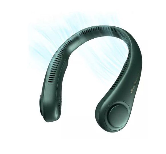 Ventilador Recargable Colgante Portátil Cuello Ajustable - verde