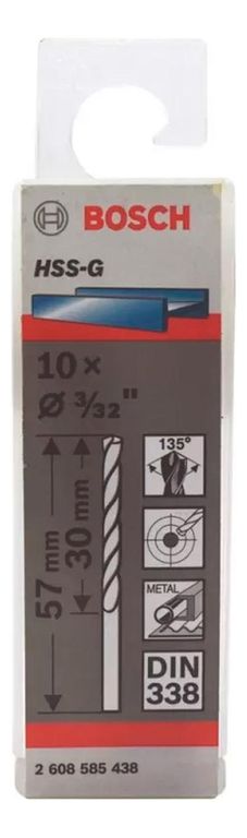 Broca Metal HSS-G X10U 2.4mm 3/32"