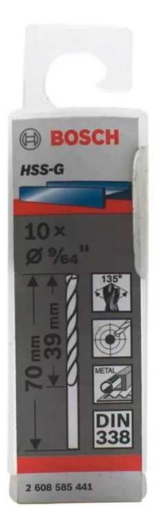 Broca Metal HSS-G X10U 3.6mm 9/64"