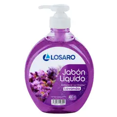 LOSARO - Jabón liquido antibacterial con glicerina aroma Lavanda400ml