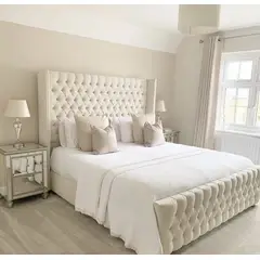 GENERICO - Cama Box Tarima + Cabecera Capiton Queen