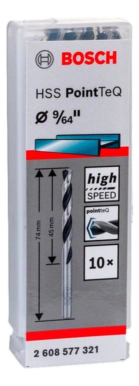 Broca Metal HSS PointTeQ CjaX10 9/64"