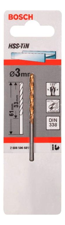 Broca Hss-Tin Titanio 3Mm