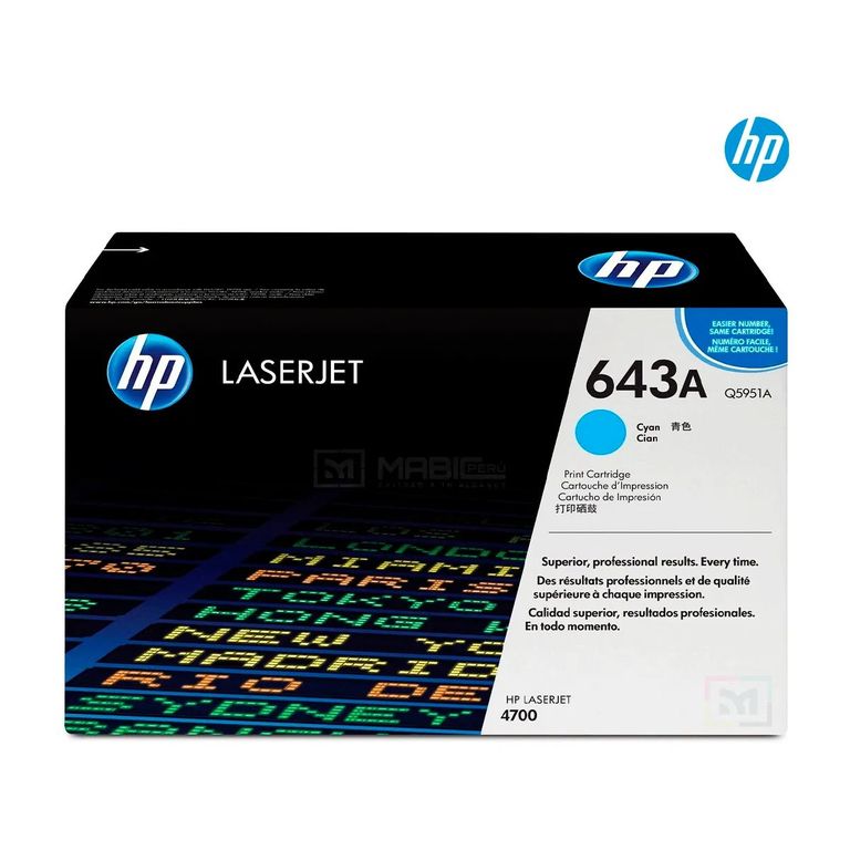 TONER 643A CÓDIGO Q5951A CYAN 10000 Pág