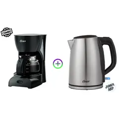 OSTER - Combo Cafetera Bvstdcdr5b Hervidor Bvstkt673ss