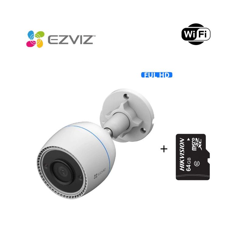 Cámara de seguridad inteligente para exteriores H3C 2MP FullHD + SD 64 GB