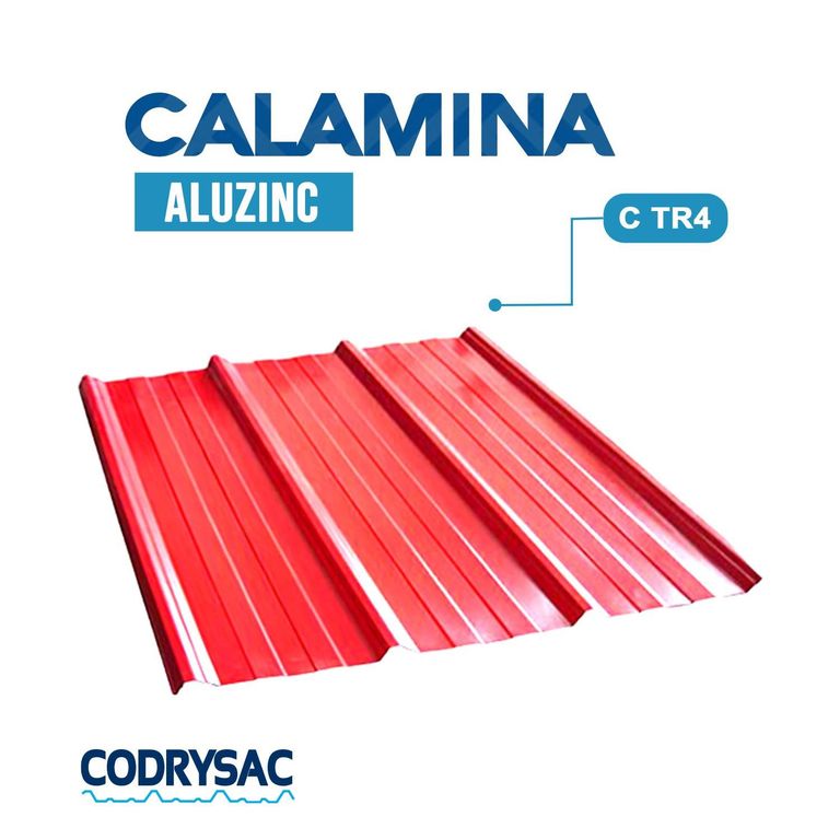 Techo Aluzinc 1.05 x 3.60m x 0.30mm Rojo