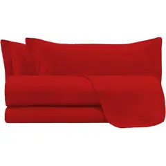 GENERICO - Sabanas De Algodón Bramante plaza y media rojo