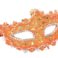 OTTOWARE - MASCARA DE ENCAJE DE FANTASÍA NARANJA