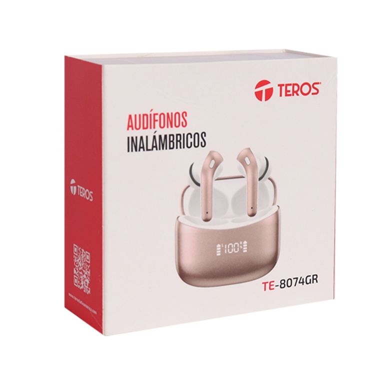 Audífonos TE-8074GR Bluetooth TWS RosaDorado