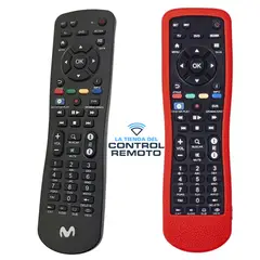 SIKAI - Control Remotopara Deco Movistar + Funda Protector Rojo