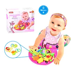 MEYING - Cojín Tummy Time Bebé JIRAFITA - Almohada de Estimulación Temprana con Juguetes