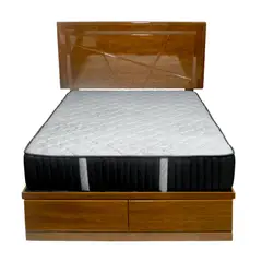 BARAKA HOME - Dormitorio Trento DR + Sabanera Al-Hasa Brillante 2 Plz - Caramelo