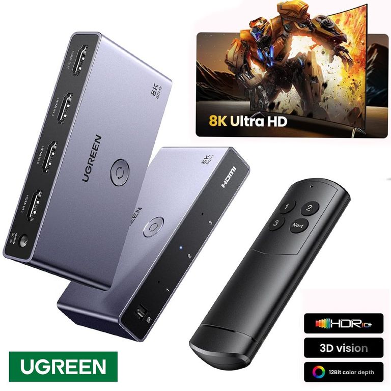 Hdmi Switch 8k 3 x1 control remoto 3D Multiplicador HDR 8k 60hz