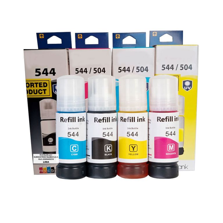 Tinta Compatible T544 x 4 Colores para Epson