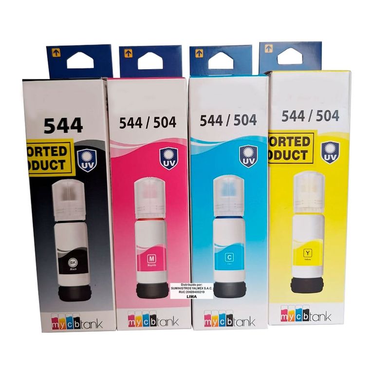 Pack de Tinta Compatible T544 Negro Cyan Magenta Yellow para Epson