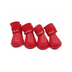 GENERICO - Zapatos de silicona para mascotas rojo talla L