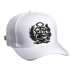TODO GORROS PERU - Gorra Perú blanca con escudo negro -