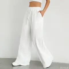ROSUE - Pantalón holgado con cordón en la cintura fresco
