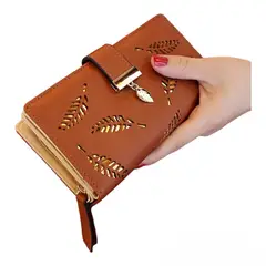 GENERICO - Billetera Leaf PU para Mujer con Tarjetero